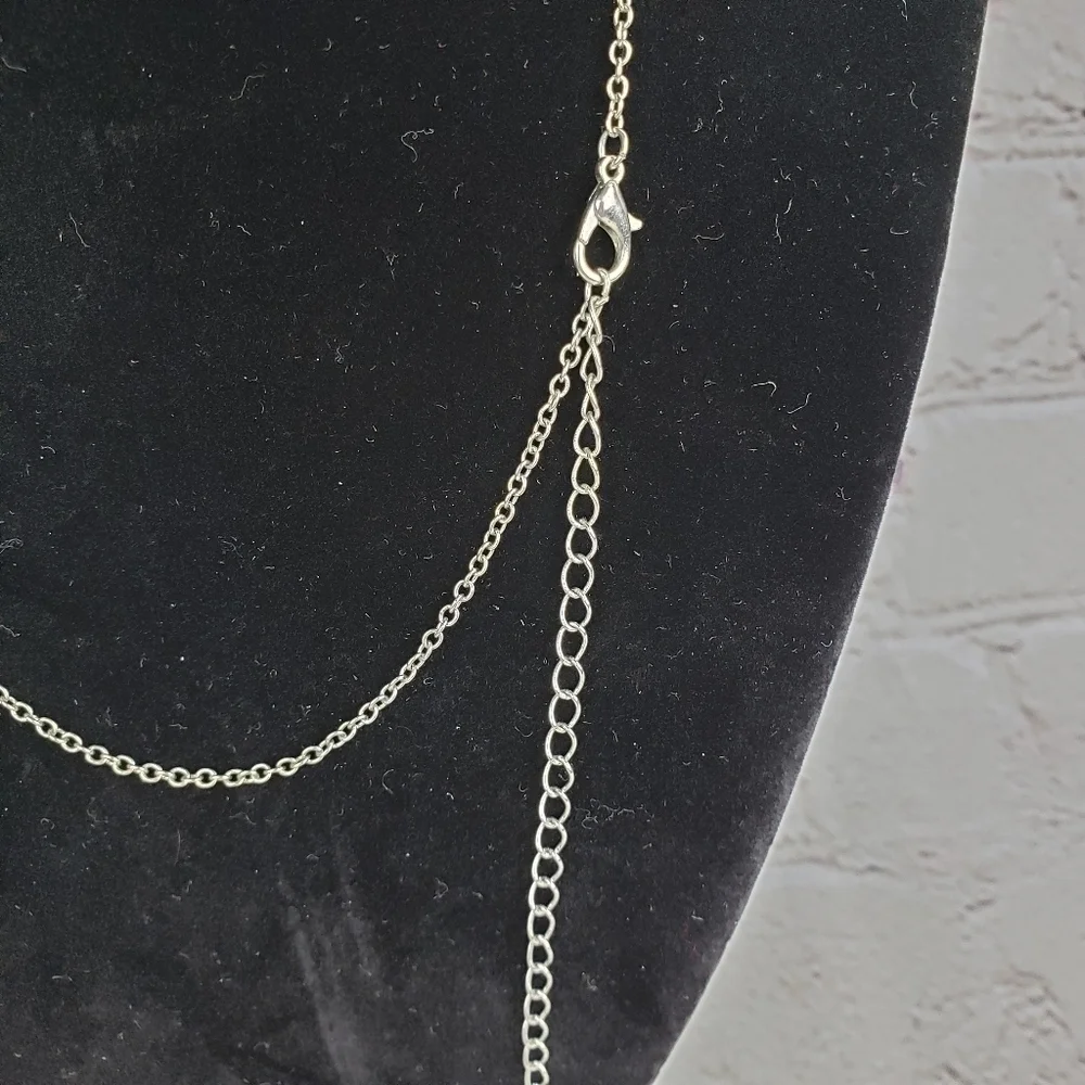 LOVE Link Necklace Silvertone Adjustable